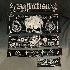 Affliction 2 Tone Black Gray Wings Skull Distressed Short Sleeve T‎ Shirt Men XL